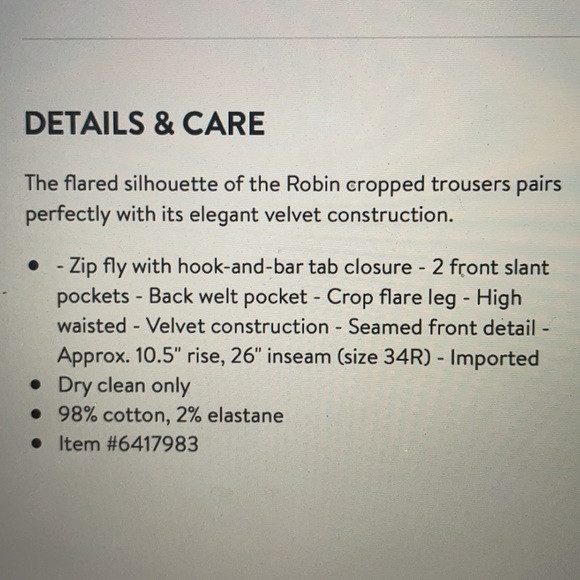 Suistudio Robin flare velvet cropped pants - Picture 17 of 17